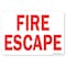 Signmission OSHA, Fire Escape, red on white background, 14in X 10in Rigid Plastic, 10" W, 14" L, Landscape OS-MISC-P-1014-L-19489 - alternate 1